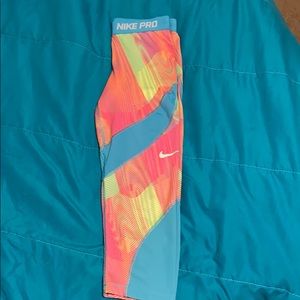 neon nike pro leggings youth XL
